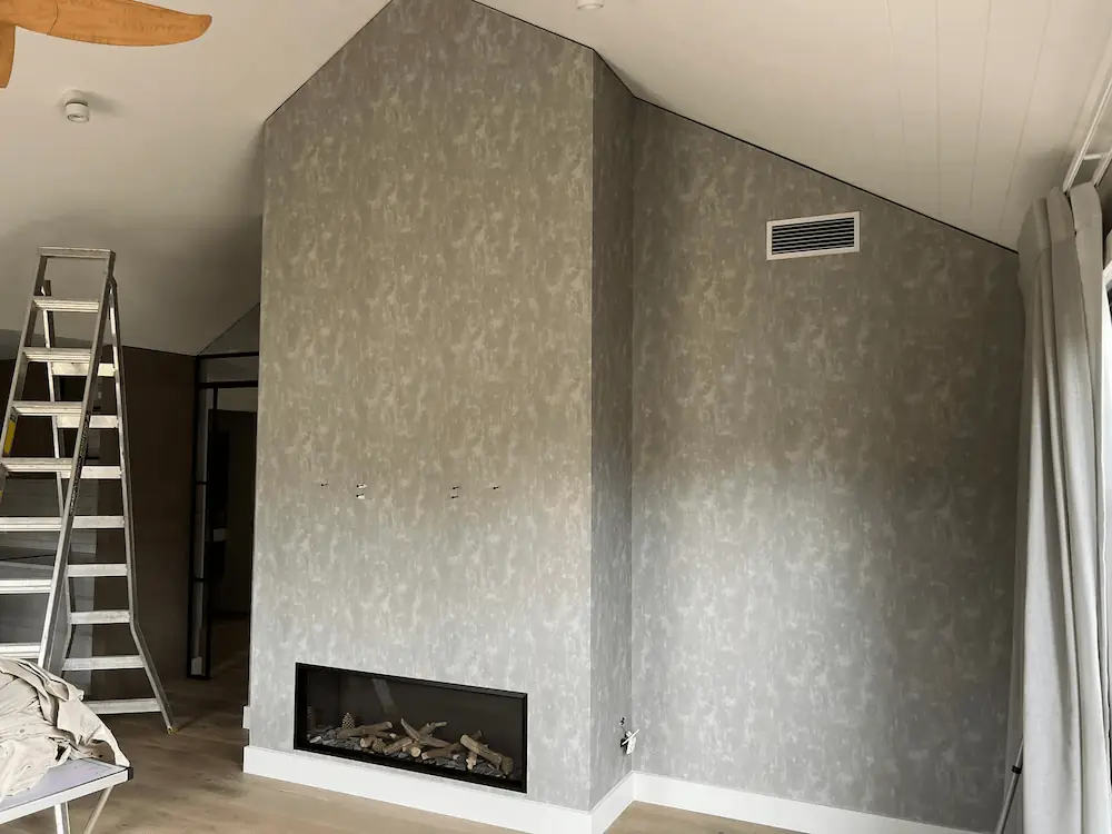 feature wall wallpaper installation in glenorchy