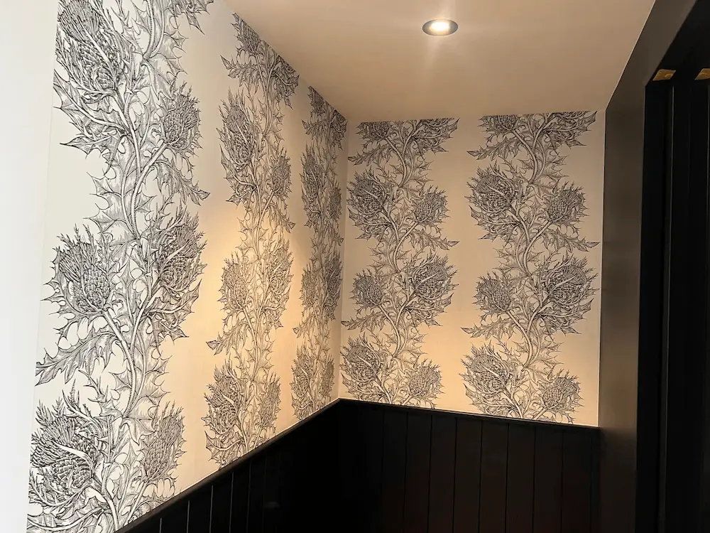 thistle pattern wallpaper installation in queenstown
