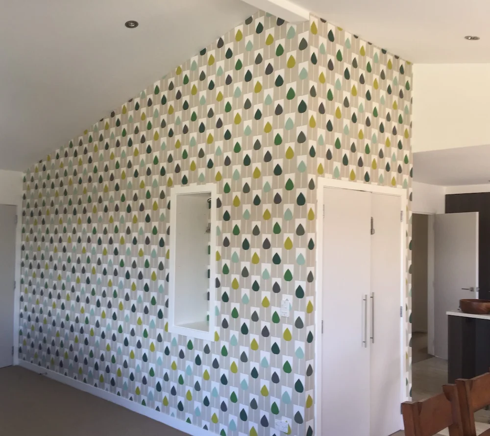 feature wall wallpaper installation in arthurs point