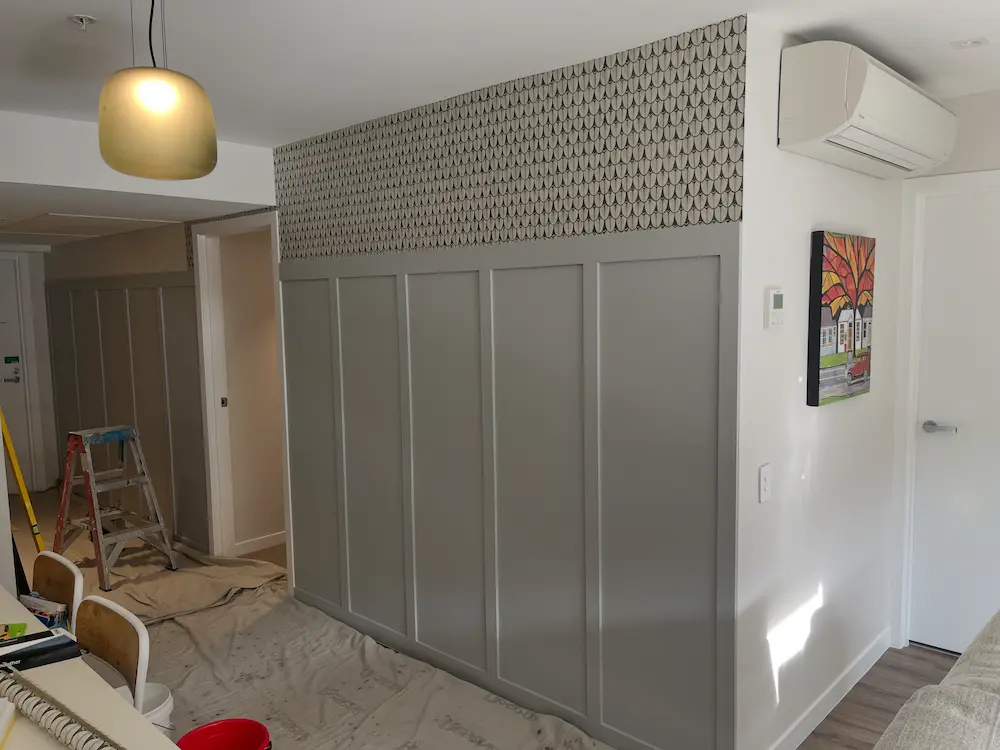 feature wall wallpaper installation in arthurs point